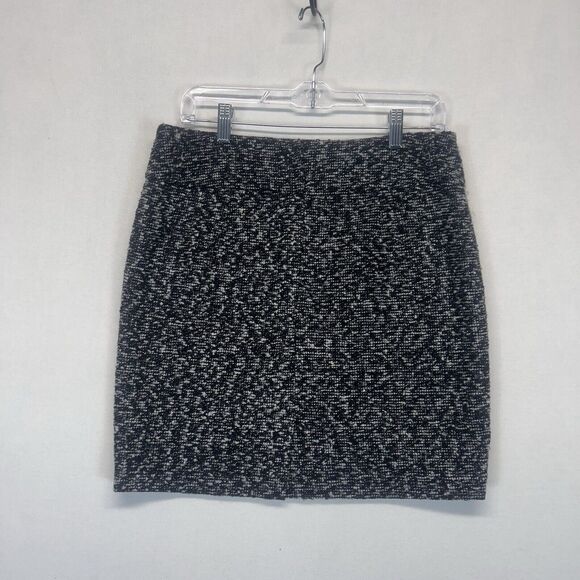 Maurices Womens 5/6 Pnecil Skirt Polyester Wool Blend Black White Zip Up Work - Picture 5 of 8